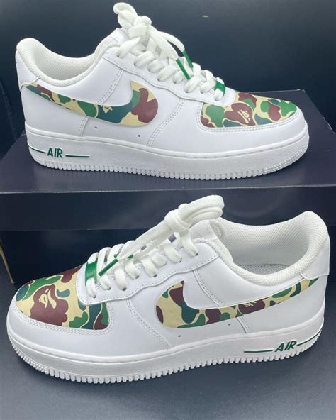 Green Camo Bape Air Force 1 Custom Daniel Customs