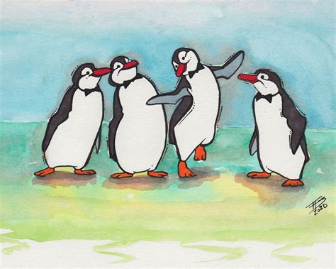 Adorable Mary Poppins Penguins Fine Art Quality Print Etsy Art