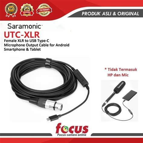 Jual Saramonic Utc Xlr Female Xlr To Usb Type C Mic Microphone Output