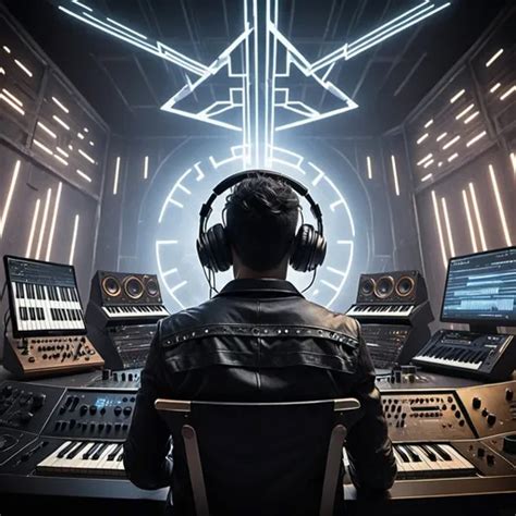 EDM DJ Paying Music In Space With A Controller