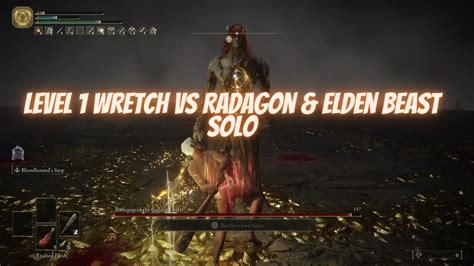 Elden Ring Level 1 Wretch Vs Radagon Elden Beast Final Boss Solo No