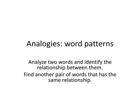 Ppt Analogies Word Patterns Powerpoint Presentation Free Download Id1953963