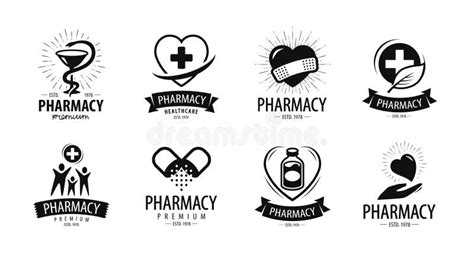 Farmacia Logotipo De La Droguería O Etiqueta Medicina Símbolo De La