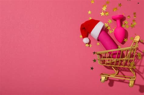 Premium Photo Sex Toys With Christmas Decorations And Shopping Cart