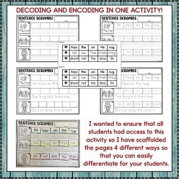 Sentence Scramble UFLI Foundations Aligned Lessons 4 53 By