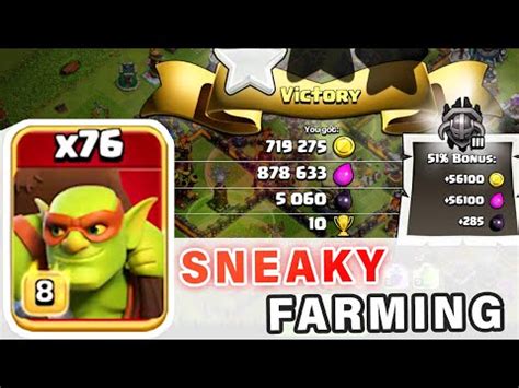 How To Use SNEAKY Goblin Farming Method Clash Of Clans YouTube