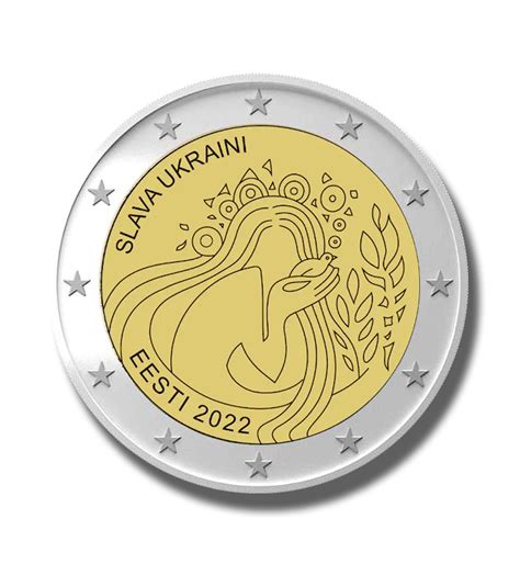 2022 Estonia Slava Ukraini Glory To Ukraine 2 Euro Coin