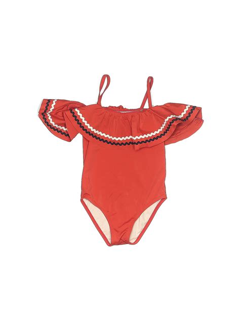 Janie And Jack Solid Red One Piece Swimsuit Size 4 47 Off Thredup