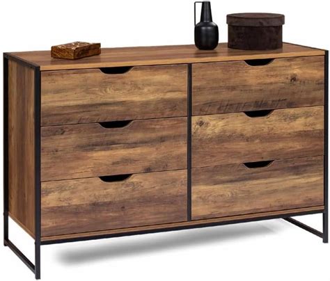 Idmarket Commode Tiroirs Hawkins Cm Bois Fonc Design