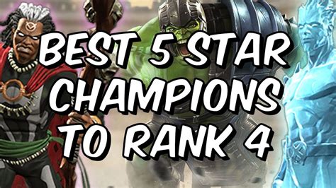 Best 5 Star Champions To Rank 4 March 2018 Marvel Contest Of Champions Youtube