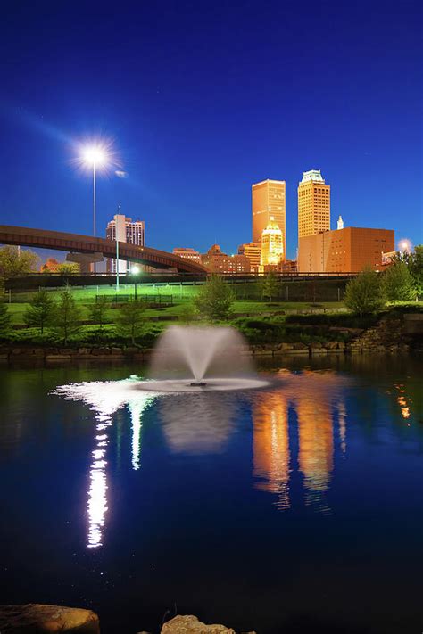 Tulsa Oklahoma At Dawn Centennial Park View Photograph By Gregory Ballos