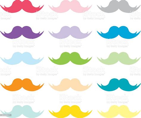 Colorful Cute Rainbow Mustaches Stock Illustration Download Image Now