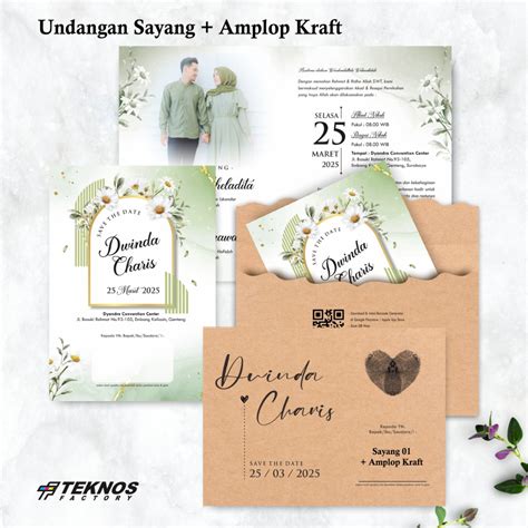 Jual Undangan Amplop Pernikahan Aesthetic Undangan Amplop Cetak