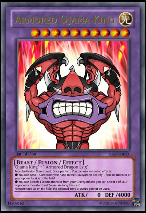 Fan Art What If Ojama King And Armored Dragon Had A Fusion Custom Yugioh Cards Yugioh