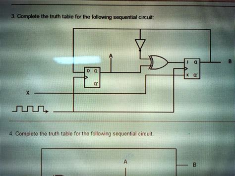 SOLVED Complete The Truth Table For The Following Sequential Circuit