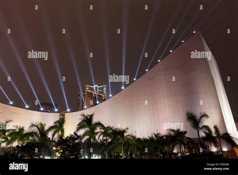 Hong Kong Cultural Centre At Night Theater And Concert Hall Tsim Sha