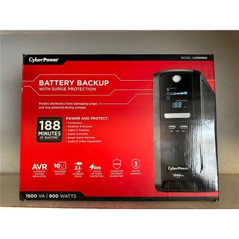 Cyberpower Battery Backup W Surge Protection Open Box Model Lx1500gu