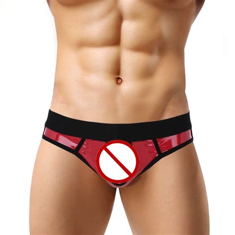 Sexy Men Lingerie Faux Leather Bikini Briefs Jockstrap G String O Ring Underwear EBay
