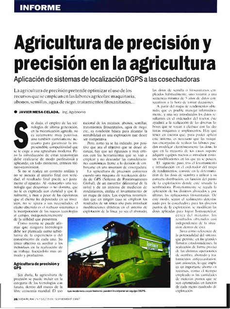 Pdf Agricultura De Precisi N Y Precisi N En La Agricultura