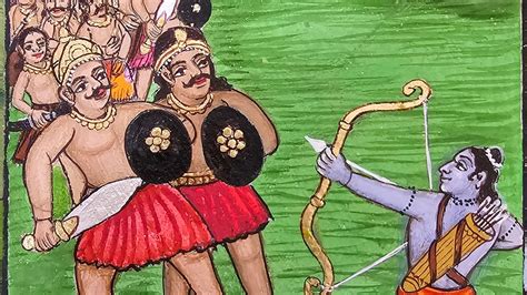 33 Sampurn Ramayan 108 Painting Ramji Ne Khar Dushan Ko Sena Sahit