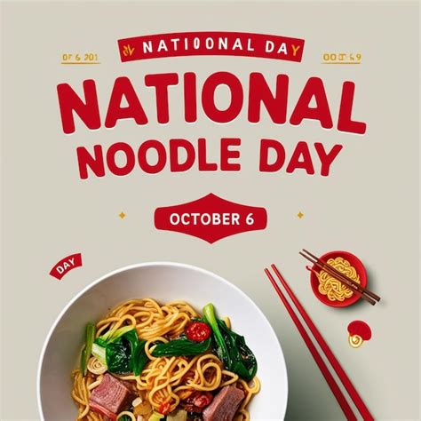 October Poster Featuring Vector Noodle Bowl Icon With Tofu And