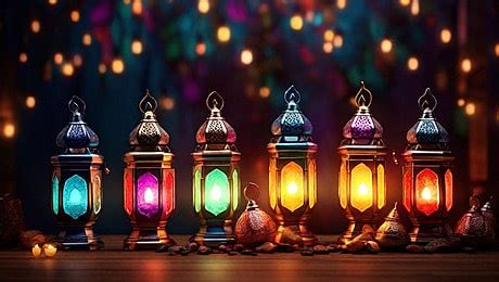 Ramadan Kareem Lantern Curve Background Garland Motifs Vector Floral