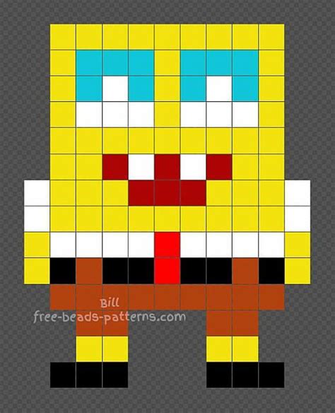 Spongebob Perler Beads Pattern 11x14 Free Perler Beads Patterns Fuse Beads Hama Beads Perler