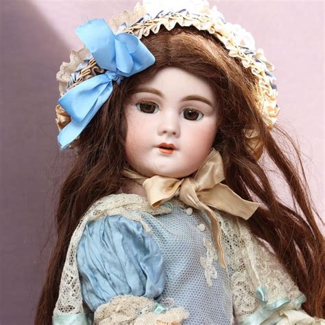 JUMEAU DEP PORCELAIN BISQUE DOLL C1900 IN BIEDERMEIER DRESS 23 6