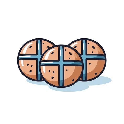 Premium Photo Traditional Hot Cross Buns Icon Logo Illustration