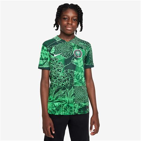 Maillot Domicile Nike Nigéria 22 23 Enfant Dri Fit Stadium SS Vert