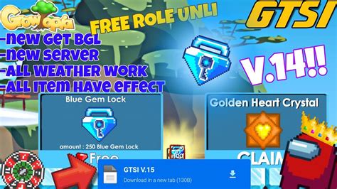 SERVER TERBARU FREE ROLE SDEV ROLE UNLI BGL OMG GROWTOPIA