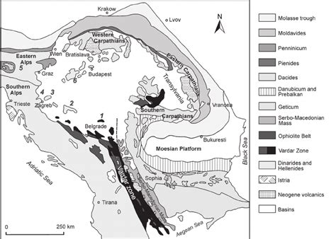 Geological sketch map of the Pannonian Basin and the surrounding area ...