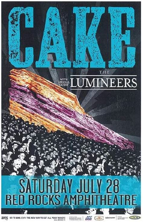 Amazon Original Cake The Lumineers 2012 Concert Art Poster Red