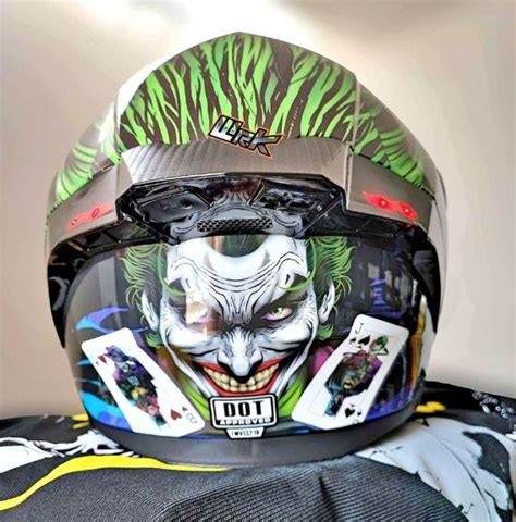 Casco Abatible Joker Guas N Moto Kov Dc Comics Led Mas Lentes