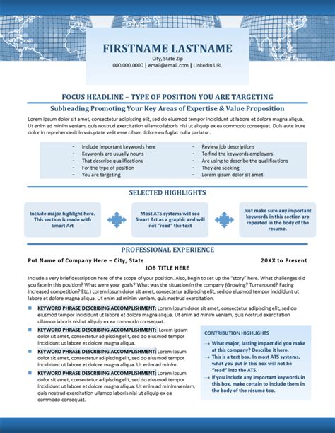 Premium International Business Resume Template For Word
