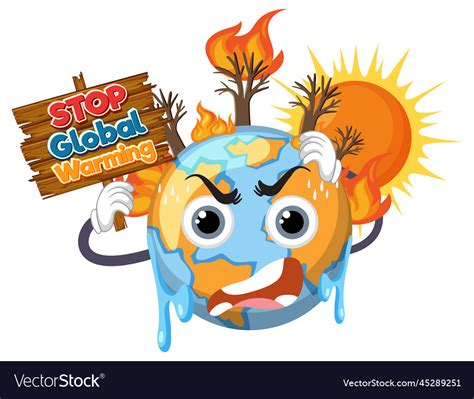 Stop Global Warming Concept Royalty Free Vector Image