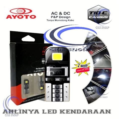 Jual SEPASANG LAMPU LED T10 CANBUS AYOTO 2W MODE DIAM UNTUK SEIN SENJA