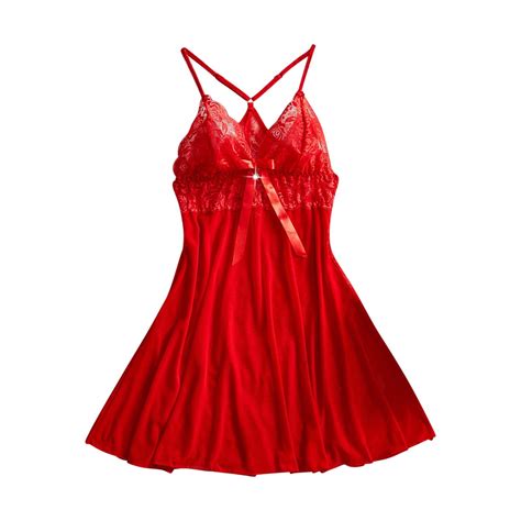 Xysaqa Sexy Lingerie Women Satin Nightgown Mini Slip Sleepwear Chemise Bridal Babydoll For Women