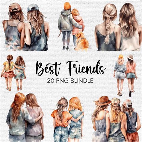 Bestfriend PNG Bestfriend Clipart Watercolor Best Friend PNG