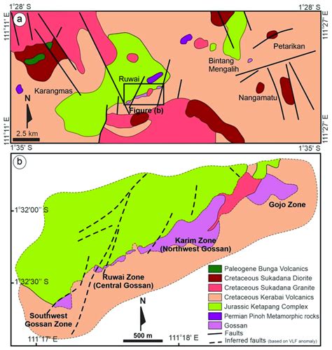 Simplified Regional A And Local B Geological Map Of The Ruwai Skarn