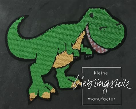 Dinosaurier Aufnäher Bügelbild Wendepailletten Aufbügler T Rex Etsy