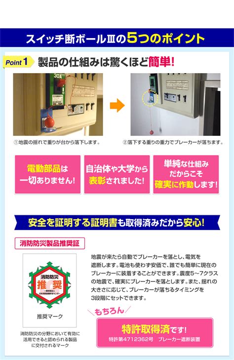 【68off】 自動電源遮断器 漏電遮断機 防災 地震対策 スイッチ断ボール3 通電火災防止 家庭用 簡易タイプ 感震ブレーカー