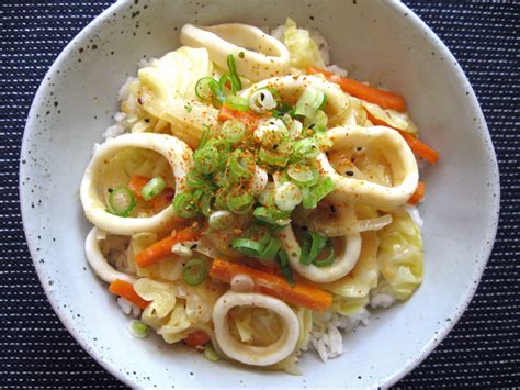 Miso Squid Rice Bowl Hiroko S Recipes