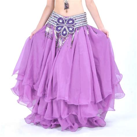 Skirt Bellydance Long Dance Skirt Flamenco Gypsy Dance Skirts 3 Layer