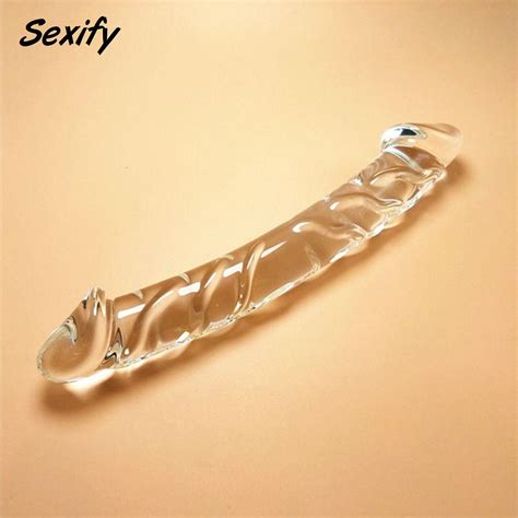 Big Glass Realistic Dildo Double Ended Thruster Dong Anal Plug Adult Sex Toy Ebay