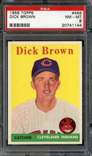 Topps Dick Brown Rc Cleveland Indians Psa Nm Mt Ebay