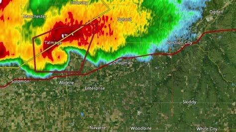 2016 Solomon Abilene Chapman KS Tornado Doppler Radar With Warn Boxes