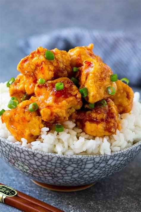 Sweet Chili Chicken Served Over Steamed Rice Sweet Chili Chicken