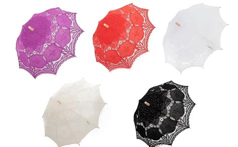 Amazon Thy Collectibles Cotton Lace Parasol Umbrella With Wooden