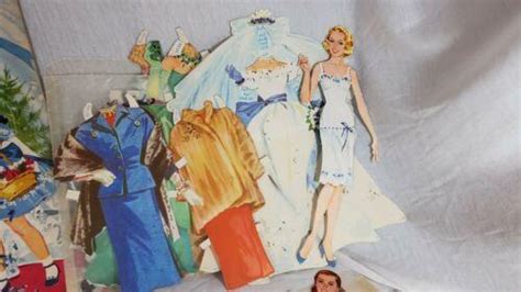 Original The Heavenly Blue Wedding Paper Dolls Cut Merrill Set 1955